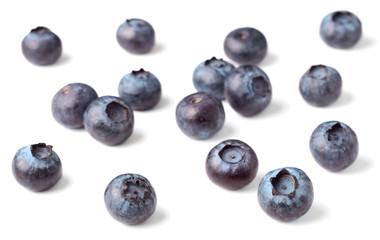 fresh blueberries isolated on white