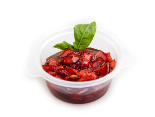 sauce with prawns and chili pepper