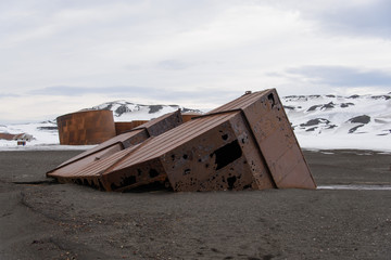 Old whaling station on Deception island