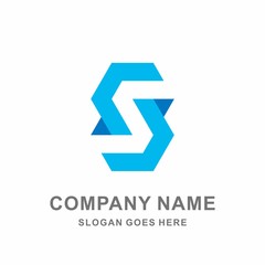 Monogram Letter S Geometric Infinity Square Cube Architecture Construction Business Company Stock Vector Logo Design Template