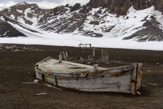 Old wooden boat on the beach