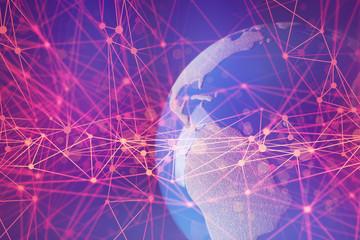 global world blue on black background