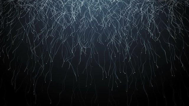 Seamless abstract background of moving pattern creating particles in chaotic directions