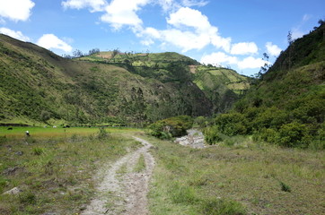 The River Toachi runs through the Ecuadorian Andes on the Quilotoa Loop hike