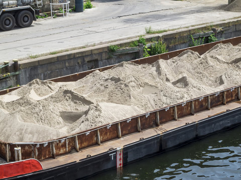 Barge with sand load