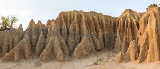 Panorama of erosion canyon at Koranna Mountain near Excelsior