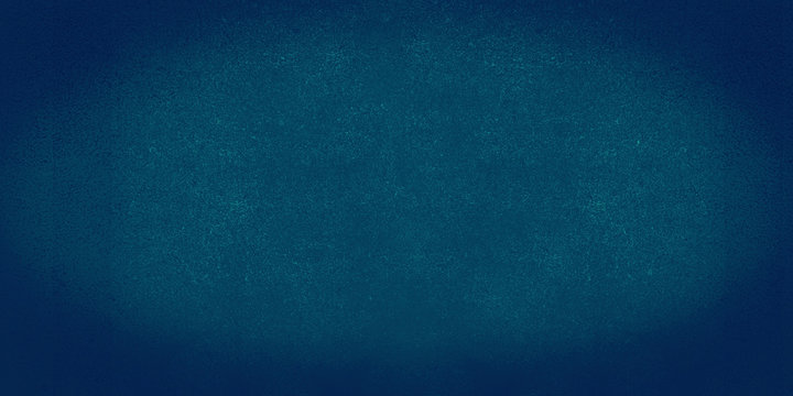 Blue grey dark background of school blackboard colored texture. Blue black vignetted aged texture background. Long format
