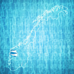 Sogn and Fjordane region on administration map of norway