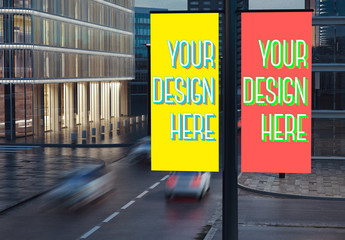 2 Lamppost Banners Mockup 2