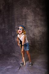 Rock girl with guitar