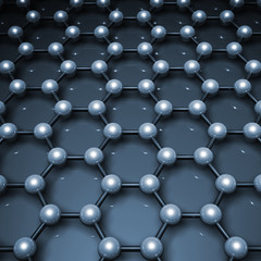 3d graphene structure, blue molecular model