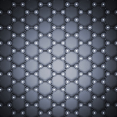 Blue graphene layer structure 3d, top view
