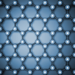 Graphene layer structure, top view. 3d