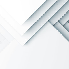 White pattern of square layers. 3d render