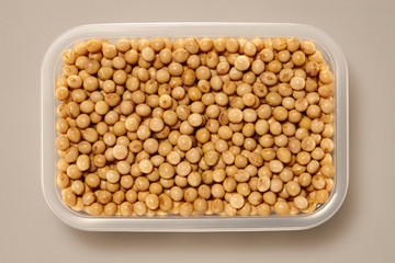 Whole Grains. Top View of Healthy grain foods in a White bowl on grey background with Real Shadow.