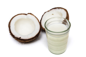 Broken coconut isolated