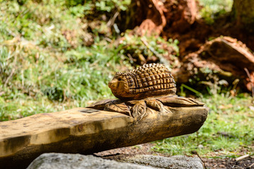 camping and resting area by the river with bench and fireplace