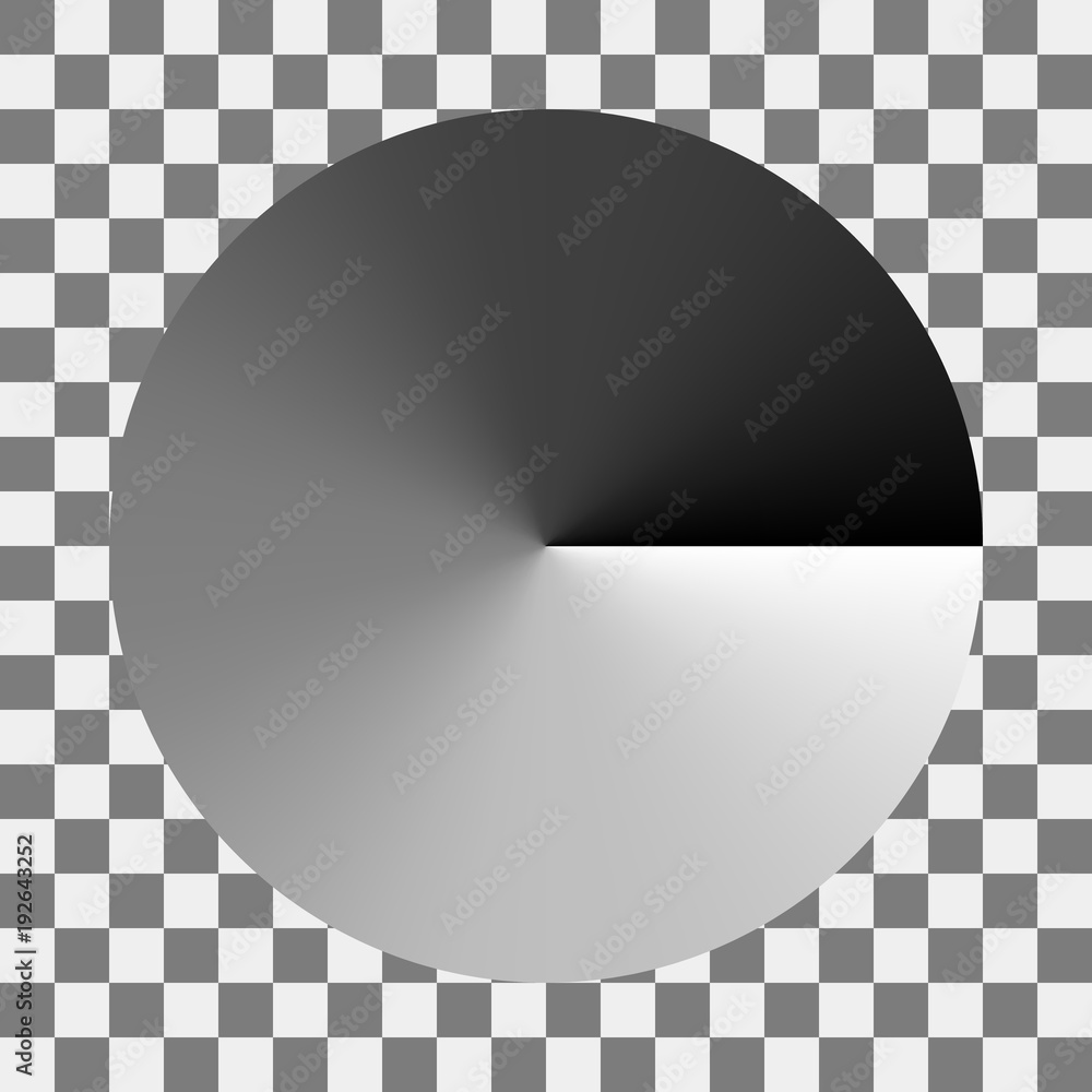 Poster Circular monochrome gradation gray color gradient from black to white, vector black and white spectrum pattern circle, gradation of gray color