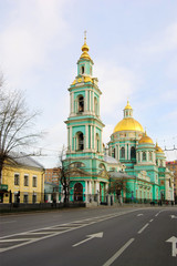 Fototapeta na wymiar Moscow. Russia. Epiphany Cathedral in elohove on Spartakovskaya street