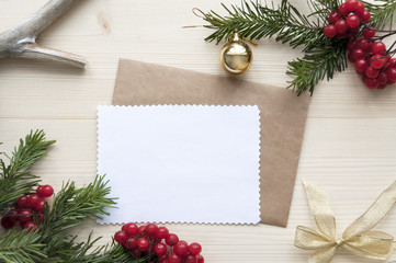 Natural Wood Christmas Background double Paper Mockup