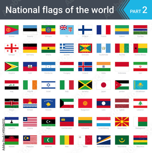 "Flags of the world. Vector illustration of a stylized ...
