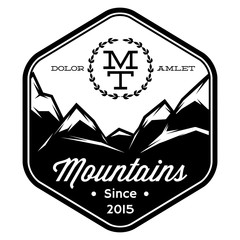 monochrome vector pattern of mountain tops from lines