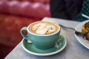 Mocha on cafe table