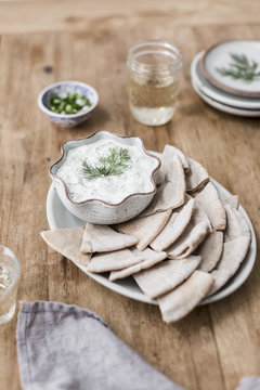 Tzatziki Sauce with pita bread