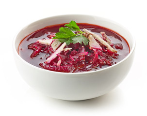 bowl of beet root soup borsch