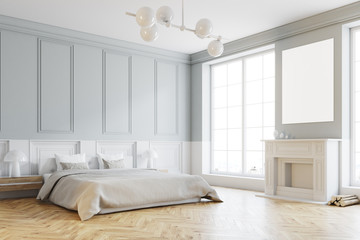 Stylish master bedroom corner, white