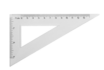 transparent triangle isolated on white background, with clipping path