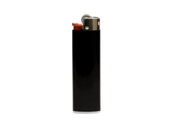 Black lighter isolated on white background, with clipping path. Design element. - obrazy, fototapety, plakaty