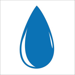 Icon blue drop on white background. Vector illustration for your design.