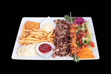 Assiette Mixte Kebab Brochette Poulet