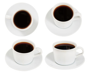 Coffee. set. Cup. An invigorating drink. Breakfast. Morning. Isolated. For your design.