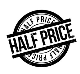 Half Price rubber stamp. Grunge design with dust scratches. Effects can be easily removed for a clean, crisp look. Color is easily changed.