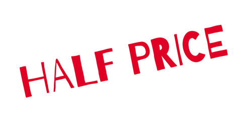 Half Price rubber stamp. Grunge design with dust scratches. Effects can be easily removed for a clean, crisp look. Color is easily changed.