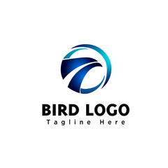 abstract circle Head eagle fast logo