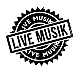 Live Musik rubber stamp. Grunge design with dust scratches. Effects can be easily removed for a clean, crisp look. Color is easily changed.