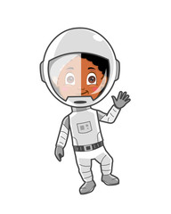 African american girl in space suit