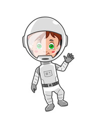 little girl in space suit
