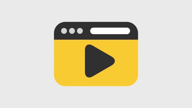 tab window with play video icons animation design