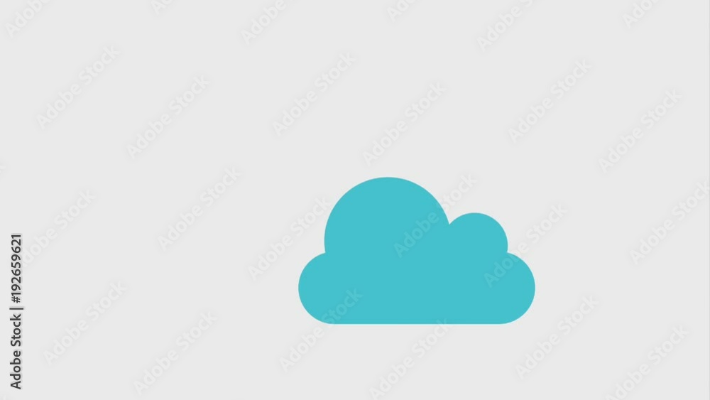 Poster file folder goes inside cloud storage icons animation design