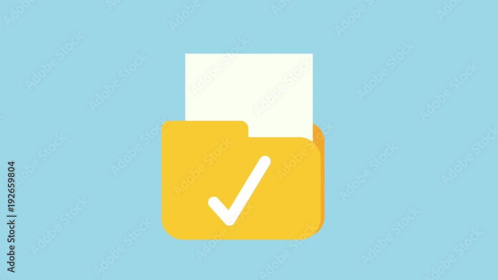 Poster file folder icons animation design