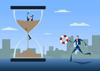 Business man's race with time