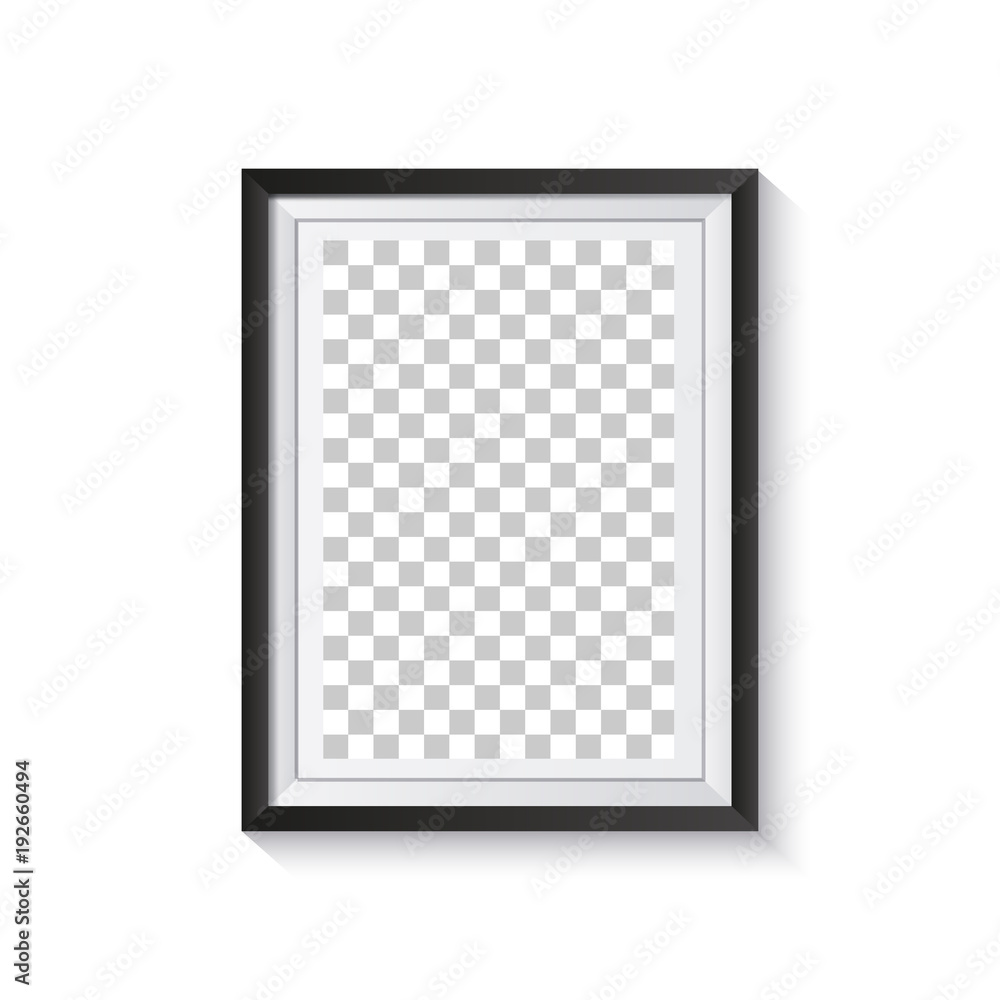 Poster frame with shadow and isolated on white background