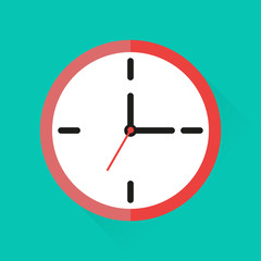 Icon clock in flat style, vector illustration