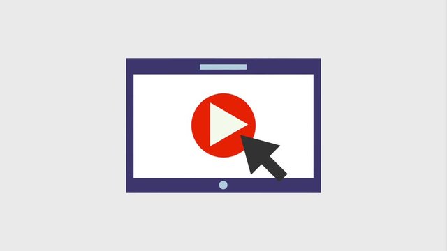 play video on computer icons animation design