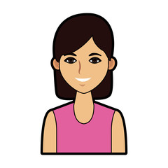 Beautiful woman cartoon icon vector illustration graphic design