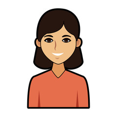 Beautiful woman cartoon icon vector illustration graphic design